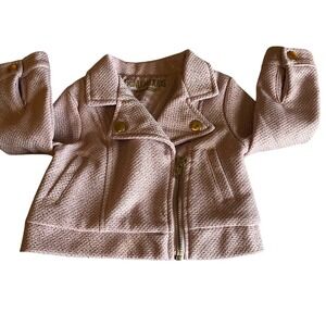 OshKosh 12M Pink Textured sparkly biker style Jacket